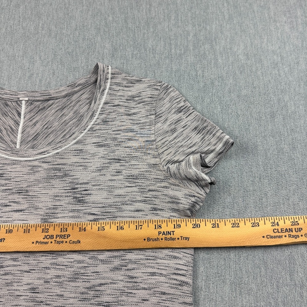 Lululemon Top Womens‎ 12 Gray Tiger Space Dye Meant To Move Tee Athletic Running - Picture 5 of 10